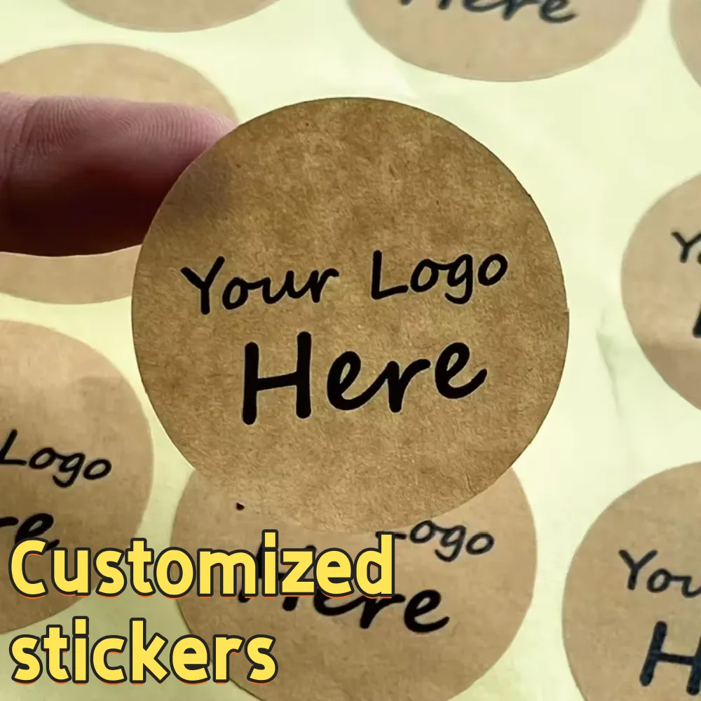 45-50 pieces of kraft paper custom stickers and personalized labels for company logos, waterproof and design your own labels