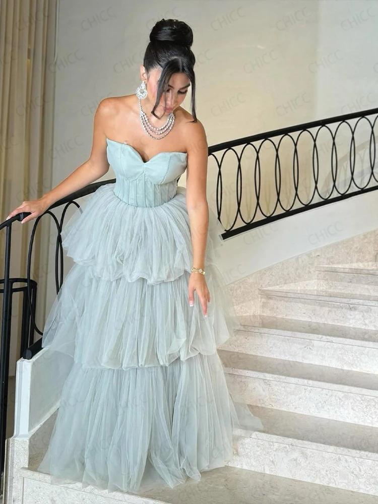 Vestidos de Noche de princesa, vestido de fiesta escalonado sin mangas con escote en forma de corazón, vestido de fiesta de cumpleaños para quinceañeras, batas de fiesta personalizadas