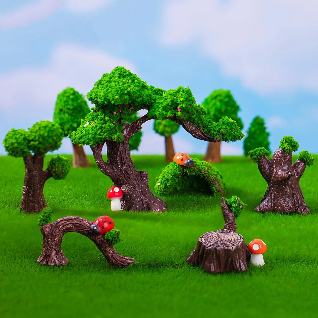 1Pcs Decoration Crafts Miniature Model Green Tree DIY Moss Gardening Forest Landscape Accessories