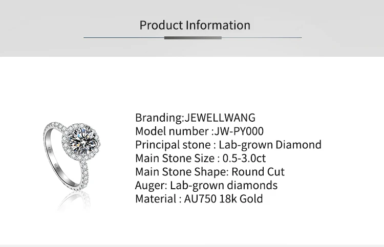 JEWELLWANG Personalisierter Ring mit im Labor gezüchtetem Diamant, DVVS, hochwertiger Ring für Frauen, romantisches Geburtstagsgeschenk, Schmuck, 18 Karat massives Gold – Detail 6