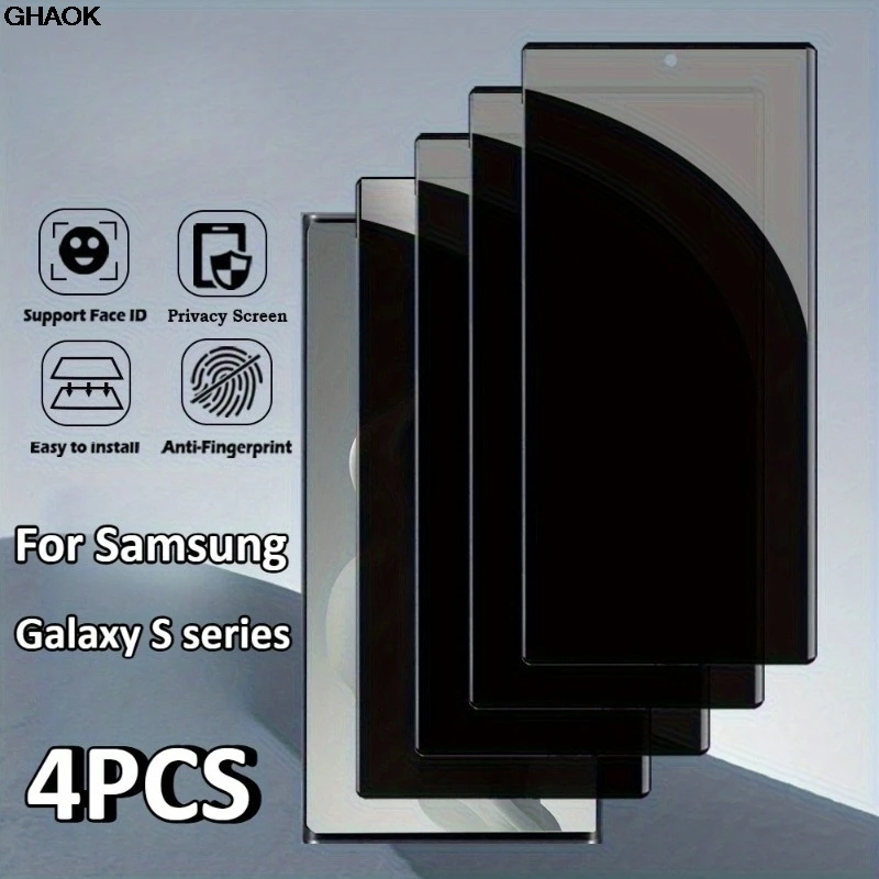 

4Pcs Privacy Tempered Glass Screen Protector For Samsung S25 S24 Ultra Plus S23 S22 S21 Plus S24 S23 FE Protective Glass