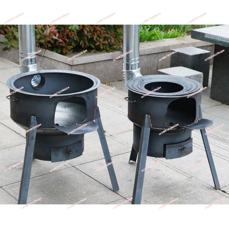 43cm Portable Detachable Outdoor Cooking Stove Movable Camping Firewood Camping Wood Stove for BBQ Picnic Hiking Heating Cooking