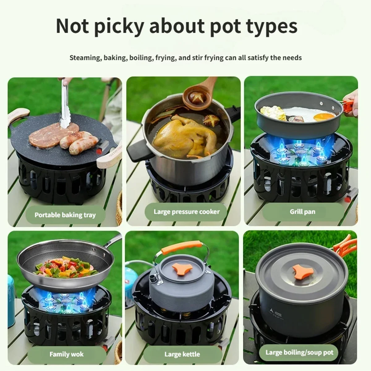 Dotwise 19800W High-Power 7-Core Strong Fire Camping Stove Portable Gas Burner Windproof Electronic Ignition Camping Equipment gallery 3