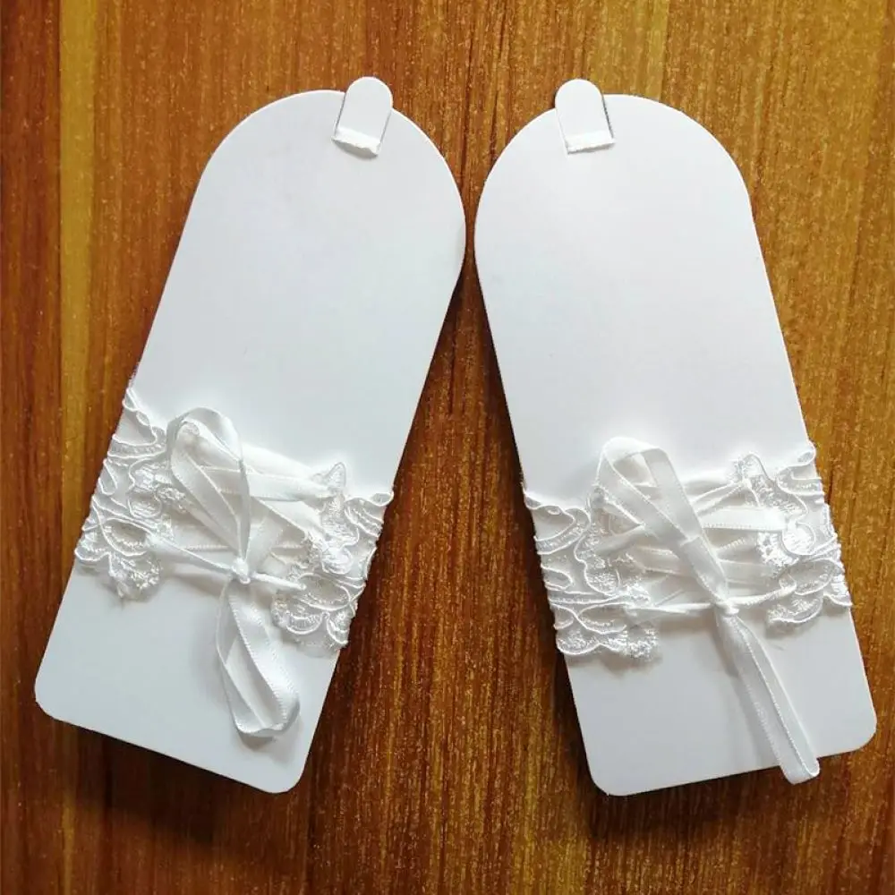 Bridal Short Lace Gloves Bowknot Fingerless Wedding Accessories Women Summer Delicate Breathable Decorative Formal Party Mittens