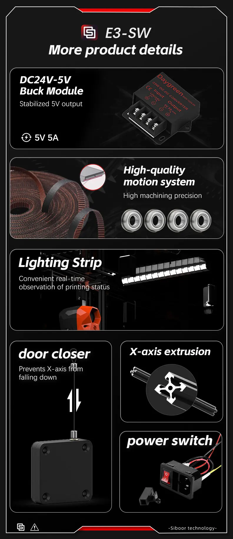 Ender3 pro変換付きの改良された3Dプリンター,voron E3-Switchwire,diy