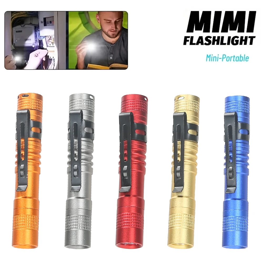 Small Mini LED Flashlight Handheld Pen Light Flashlight Tactical Pocket Torch PenLight with Clip Led Pen Flashlight