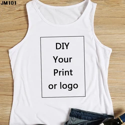 Customized Print Casual T Shirt Harajuku Sleeveless Women DIY Your Like Photo Or Logo Vest T-shirt Custom Camisole Tank Top Tees