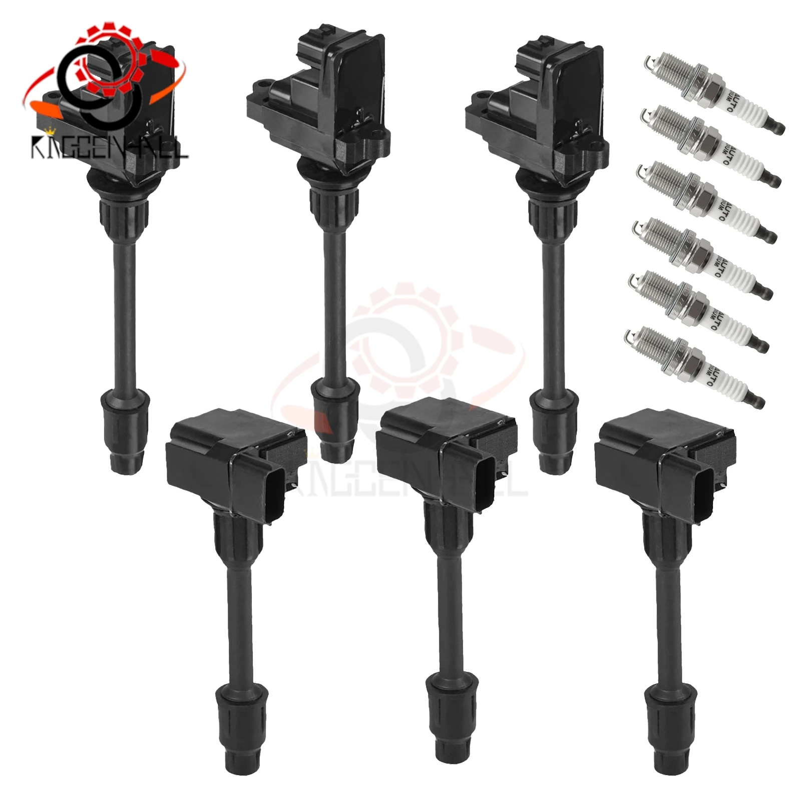 New Ignition Coil Spark Plug Set 22448-31U01 22448-31U06 BKR6EIX-11 Compatible With Nissan Maxima Cefiro A32 1995-1999 2.0L 3.0L