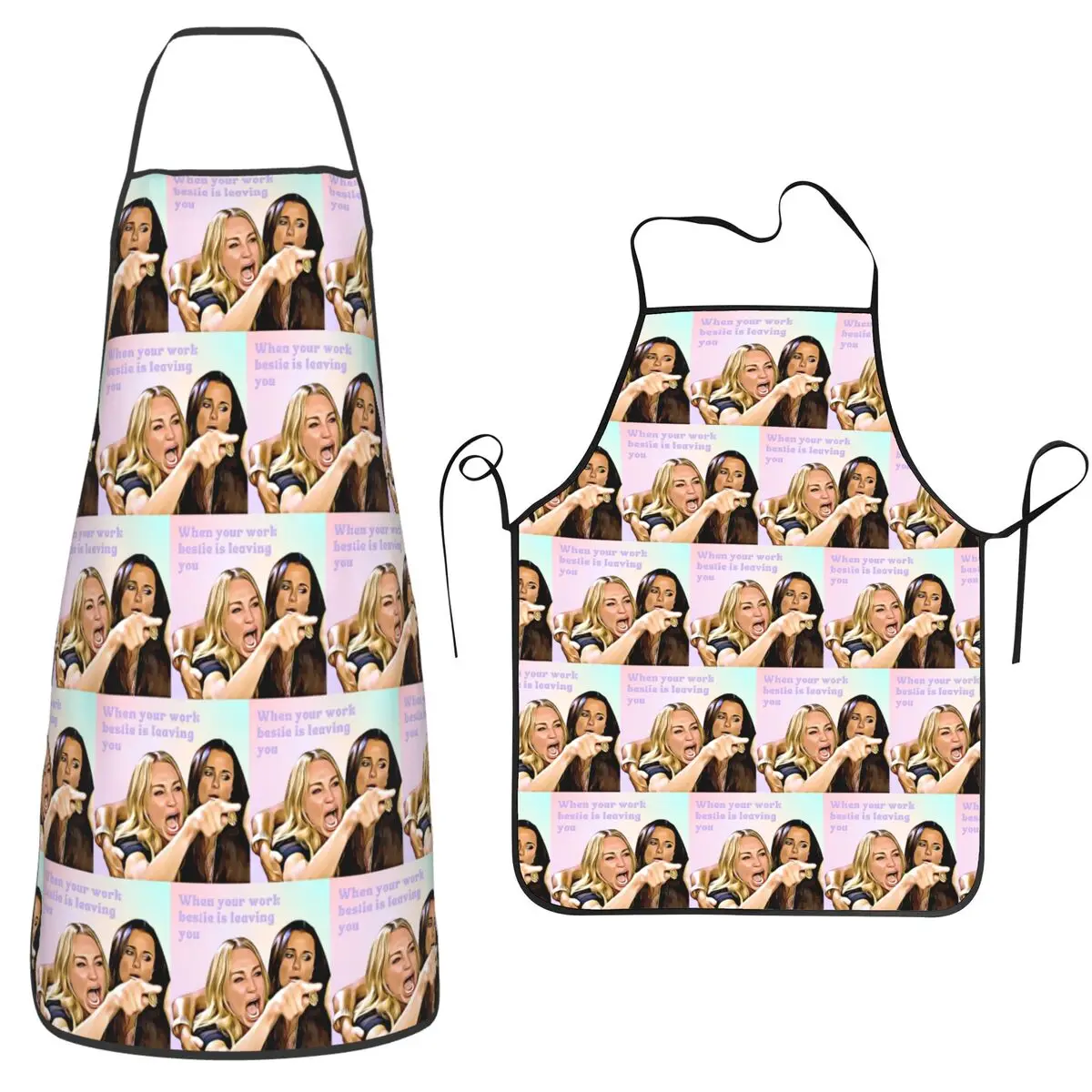 Rhobh Real Housewives Cat Meme When Your Work Bestie Is Leaving You Apron Chef Cooking Tablier Bib Kitchen Cleaning Pinafore