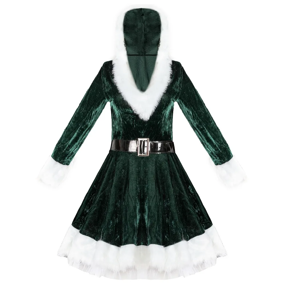 Costumes de Noël sexy imbibés pour femmes, robe de soirée de Noël et du Nouvel An, costume de dame adulte, coupe couvertes, cape sexy, velours, paupières, père Noël, cosplay