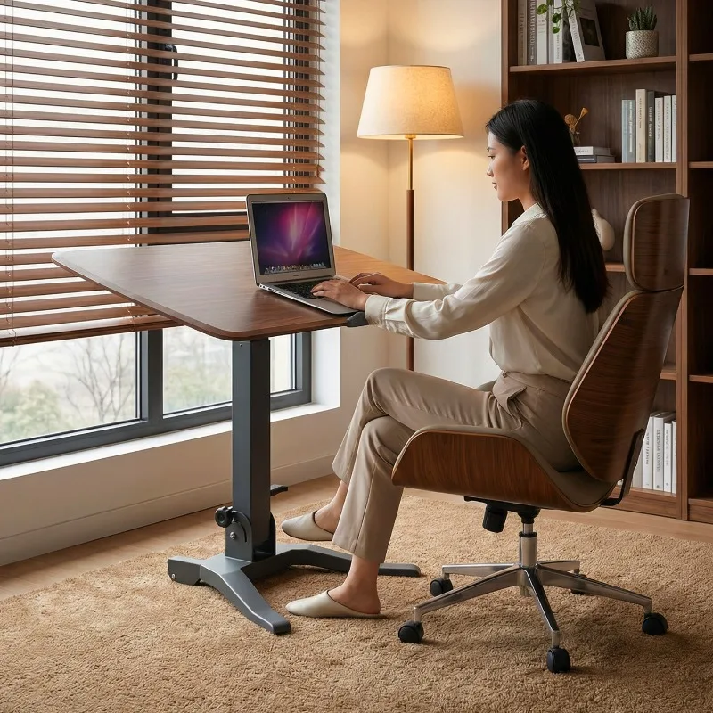 Lifting table Simple desk Standing computer table Walnut color desk Bedside table