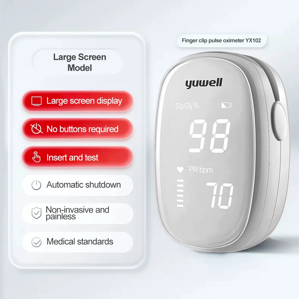 

Rechargeable Oximeter Strap Lanyard Fingertip Pulse Oximeter Blood Oxygen Saturation Monitor Digital LED Display Child