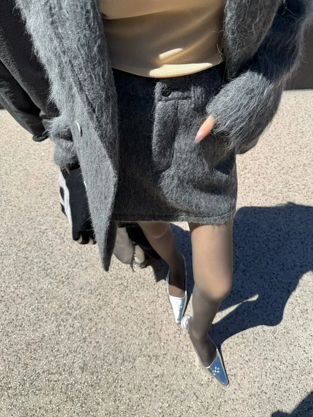 

Юбка Alin A-Line женская зимняя серая, стройнящая, универсальная, из верблюжьей шерсти, с высокой талией, прямого кроя, в повседневном стиле, модная