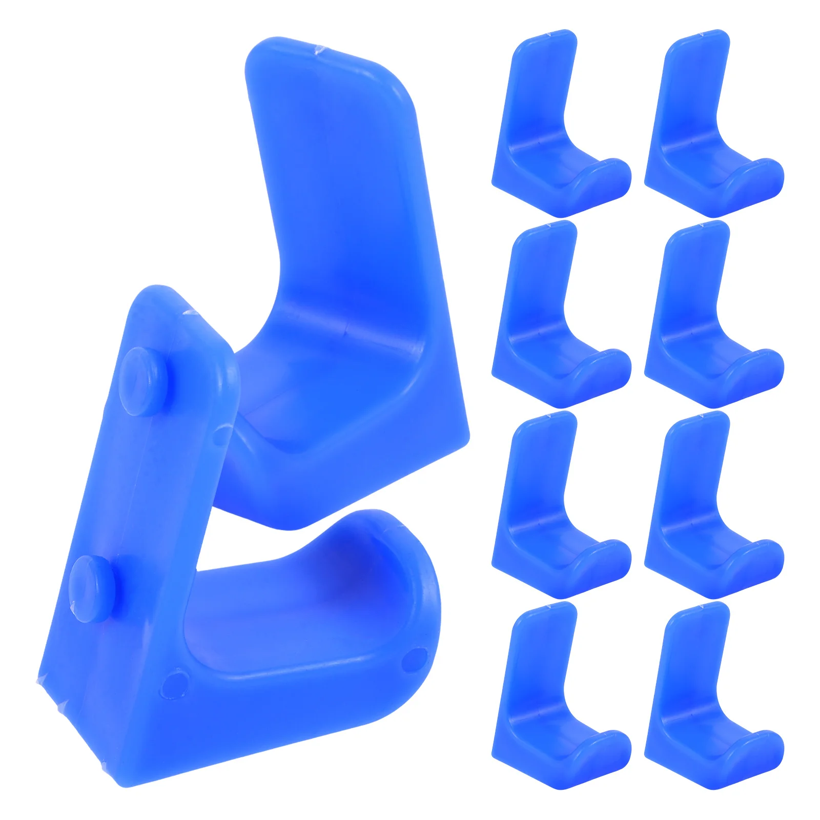 

10pcs Punch Hooks Blue Movable Bag Holder Sturdy Plastic Compact Hanging Purse Hanger Travel Accessories