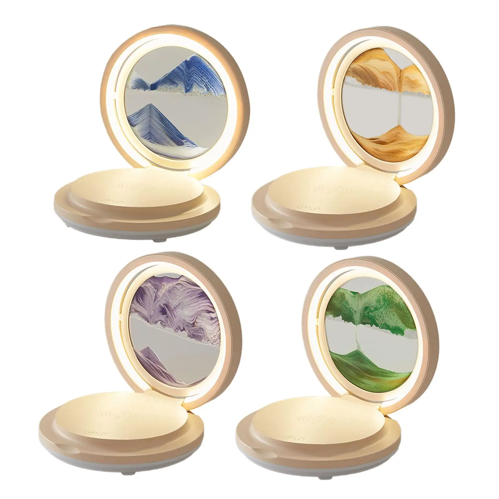 

Ночник женский 4 в 1, настольная лампа в виде песочных часов с динамиком, подвижная Настольная лампа с движущимся песком для декора кафе, стола, столовой, спальни