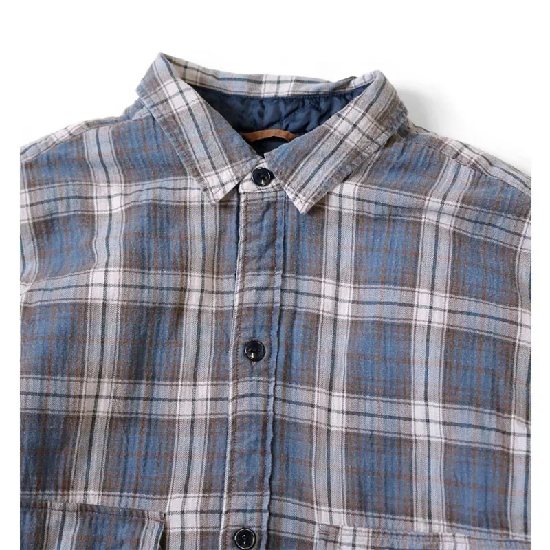 23AW KAPITAL Hirata and Hiroshi Casual Warm Plaid Mid Length Loose Fitting Cotton Jacket with Long Sleeves for Men Shirt Coat