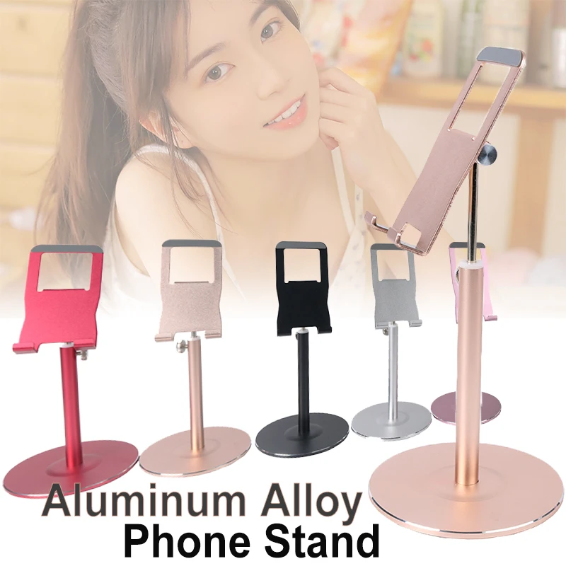 Aluminum Alloy Phone Stand for Desktop, Phone/Tablet Universal, Height and Angle Adjustable