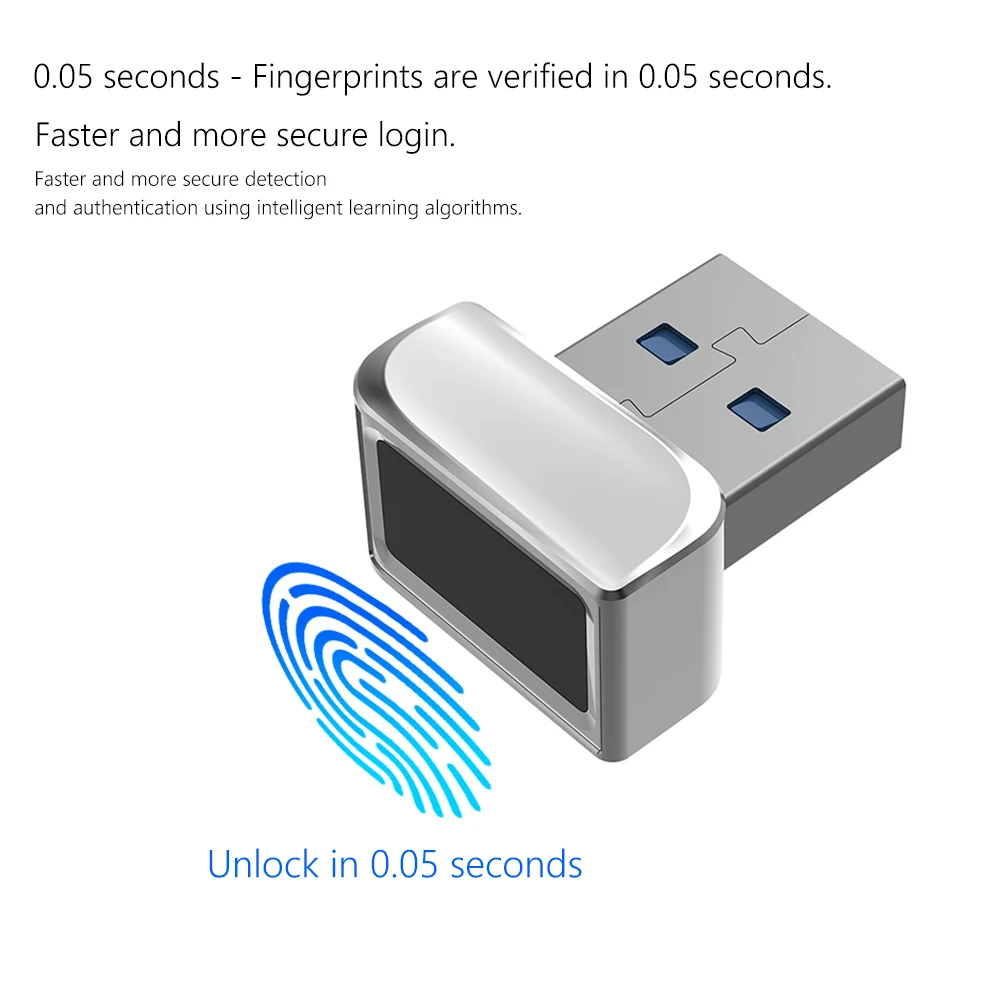 U6 Plus USB Fingerprint Reader for Windows 7 8 10 11 Hello PC Notebook Lock Biometric Scanner Password-Free Login Unlock Module