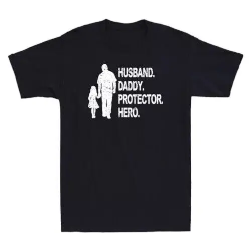 Father's Day Husband Daddy Protector Hero Gift For Dad Vintage Men's T-Shirt Tee  High Quality 100%Cotton Short Sleeve