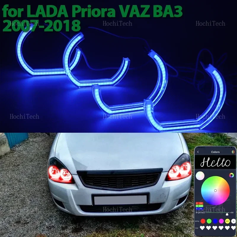 

DTM Car-styling multi-colored RGB App control LED Rings Light for LADA Priora VAZ ВАЗ Sedan Hatchback 2007-2018