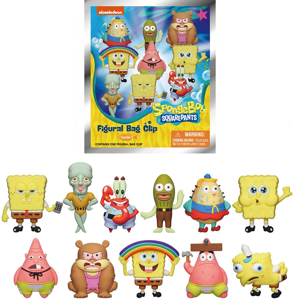 1pc SpongeBob Officially Licensed Mystery Bulk Bag Clip Keychain Random One SpongeBob or Other Characters For Friends Gifts