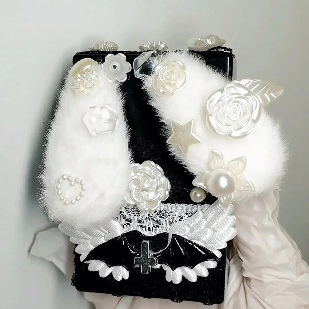 Black And White Cute Rabbit Ear Handmade Girl Cigarette Box, Small Card Decoration, Key Storage Box