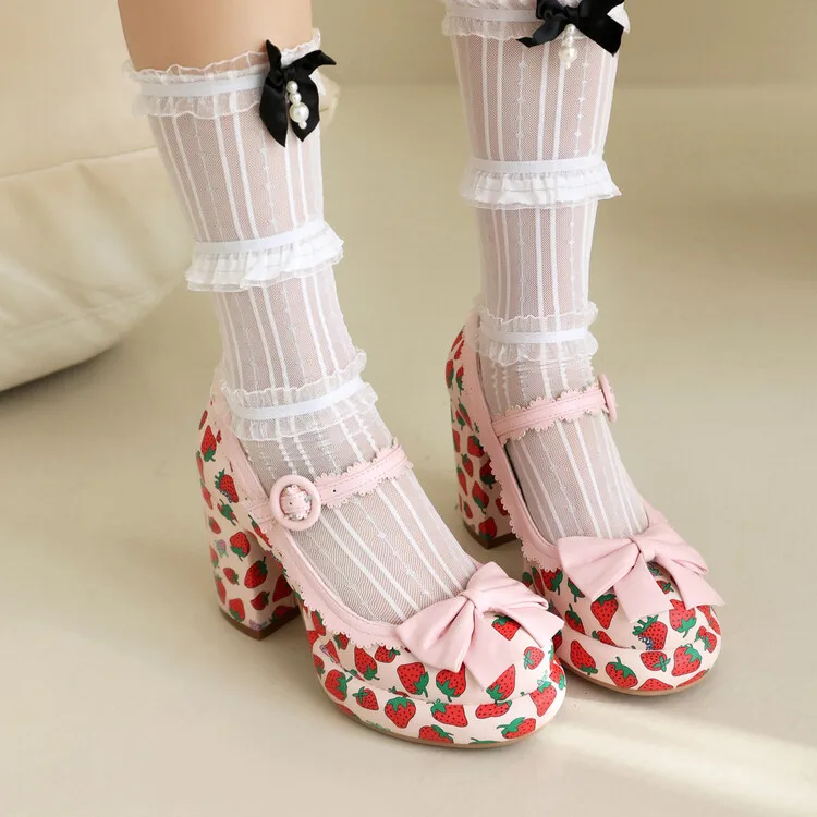 

2024 Bow Shoes Casual Heels Round Toe Mary Jane Shallow Mouth Sexy Pump Chunky Sandals Basketball Platform Latest Comfortable Lo