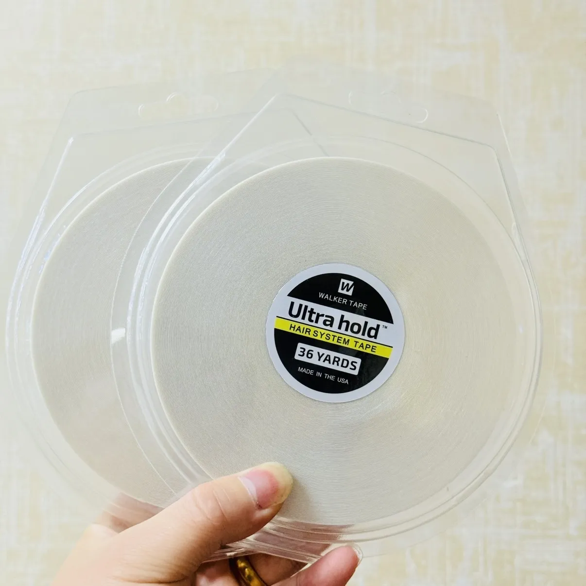 الكل مع صندوق 1 لفة 36 ياردة ووكر الترا عقد نظام الشعر الشريط شريط لاصق على الوجهين لوصلات شعر مستعار الشعر المستعار