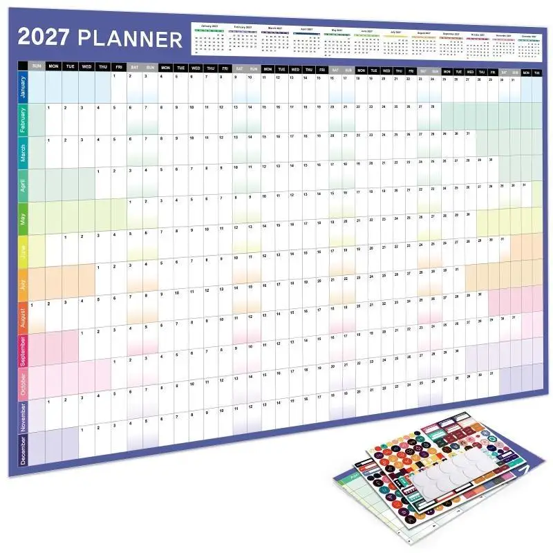 2027 Wall Hanging Calendar Annual Planner To Do List Schedule Calendar Planner Sheet Memo Pad Agenda Organizer