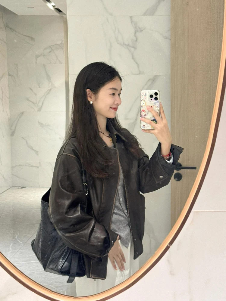 ldab-femmes-ort-biker-cuir-jaet-2025-printemps-nouveau-design-retro-americain-sens-jaet-vetements-d'exterieur-fibre-de-polyester