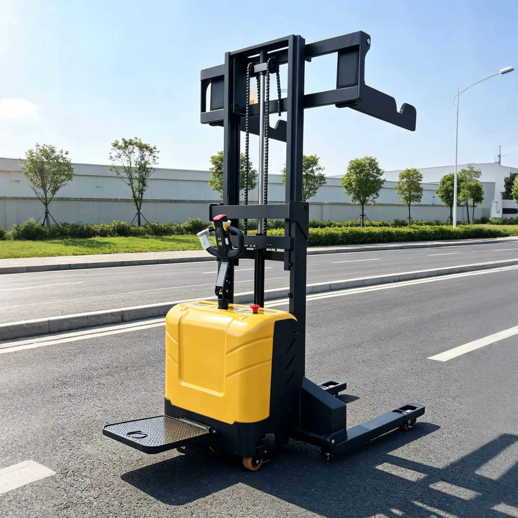 Customized Chinese CE Certified TIENU Electric Pallet Stacker with 1150mm Fork Length Fully Electric Stacker for Factory