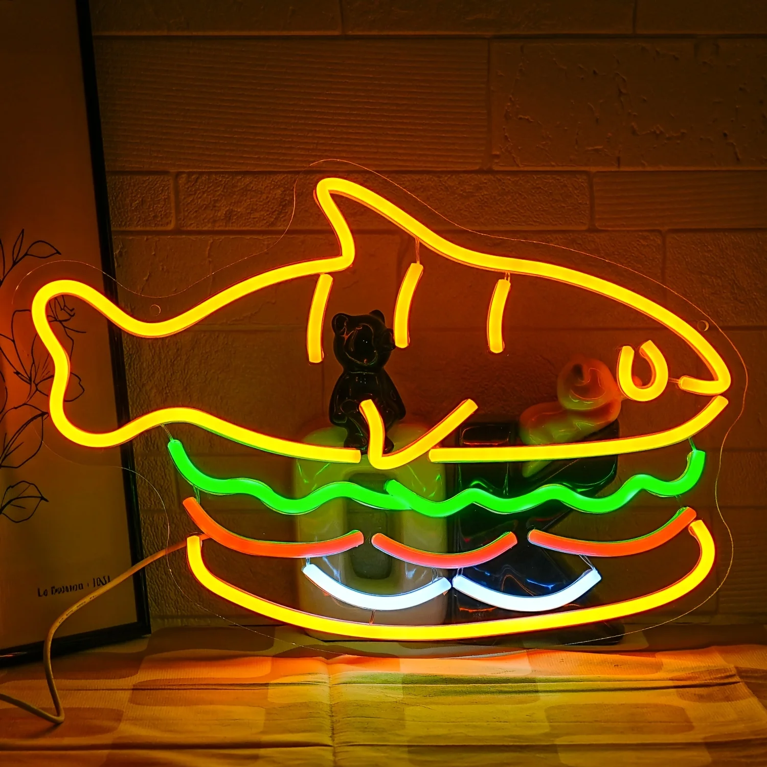 Shark Castle Neonschild, USB, dimmbar, LED-Neonlichtschild, Wandkunst, Dekoration für Spielzimmer, Schlafzimmer, Wohnzimmer, Party, Geburtstagsgeschenke
