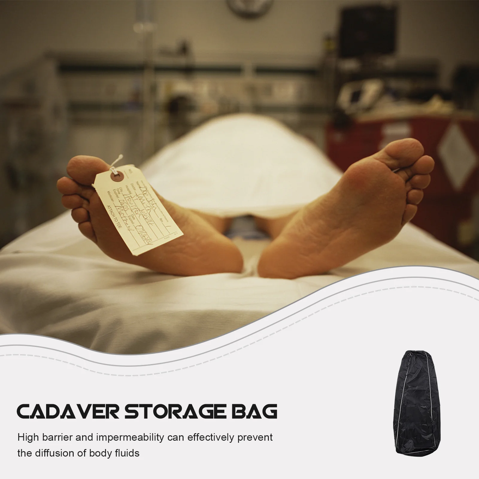 

Heavy Duty Cadaver Bag for Corpse Handling and Body Transportation Large Capacity Waterproof Stretcher Compatible with Funeral