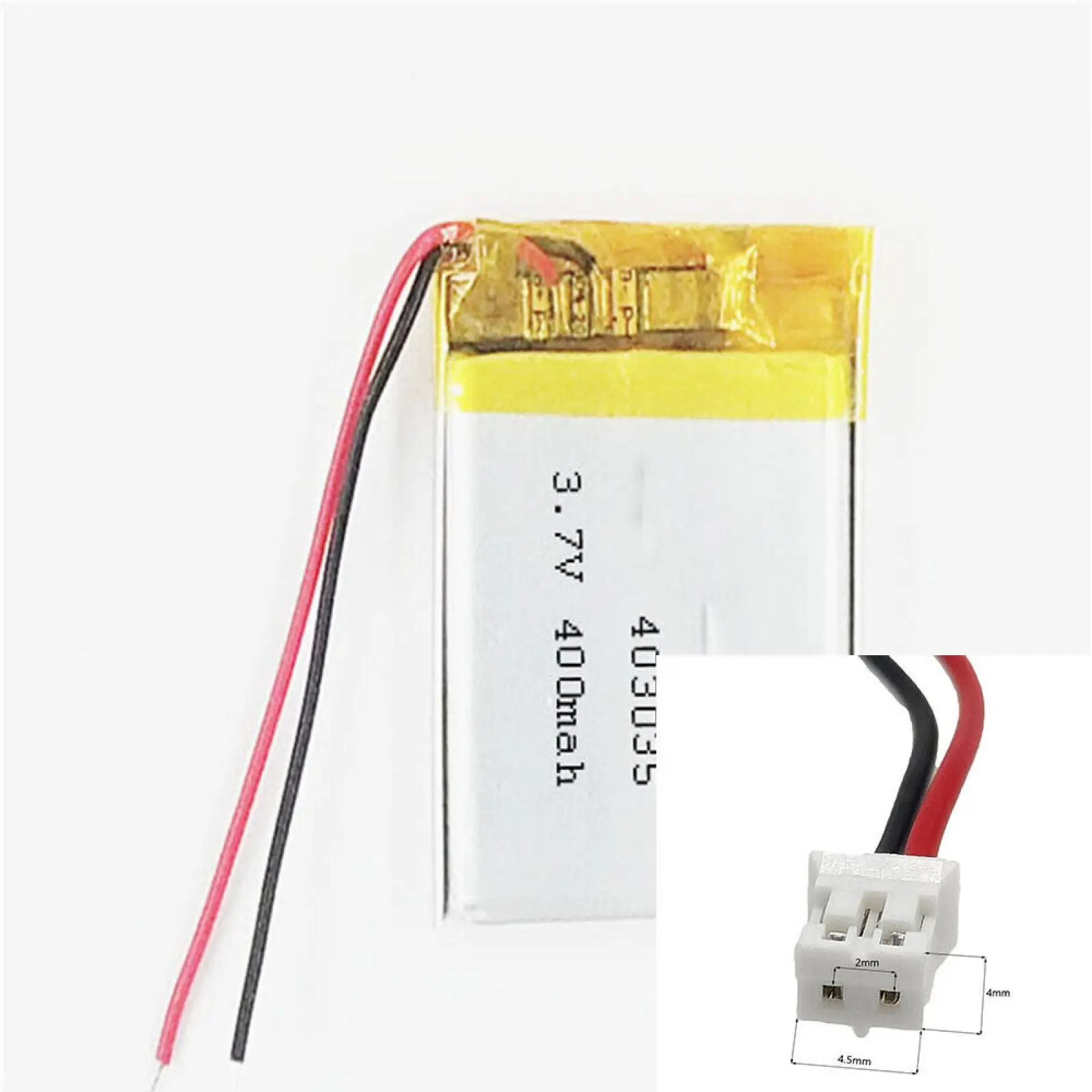 3.7V 400mAh 403035 Li-Polymer Li Battery JST-PH 2pin 2.0 For MP4 TABLET CAMERA POWER BANK MP3 CHARGING TREASURE POWER