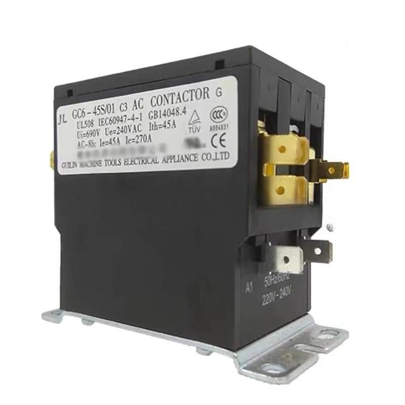 Single Phase 220V 1P 1NO Air Conditioner AC Contactor GC6-45S/01 C3 Cooling Contact Electrical Replacement Parts