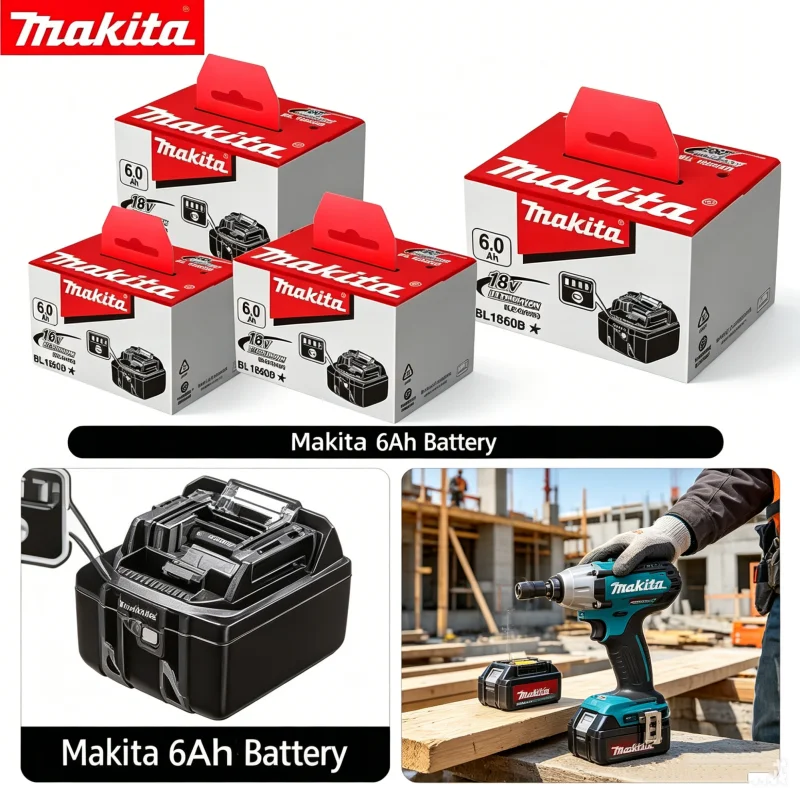 Makita 18V 6.0Ah |  Fast Charging | 100% Compatible Longer running time, faster charging | Replace Makita BL1860 battery
