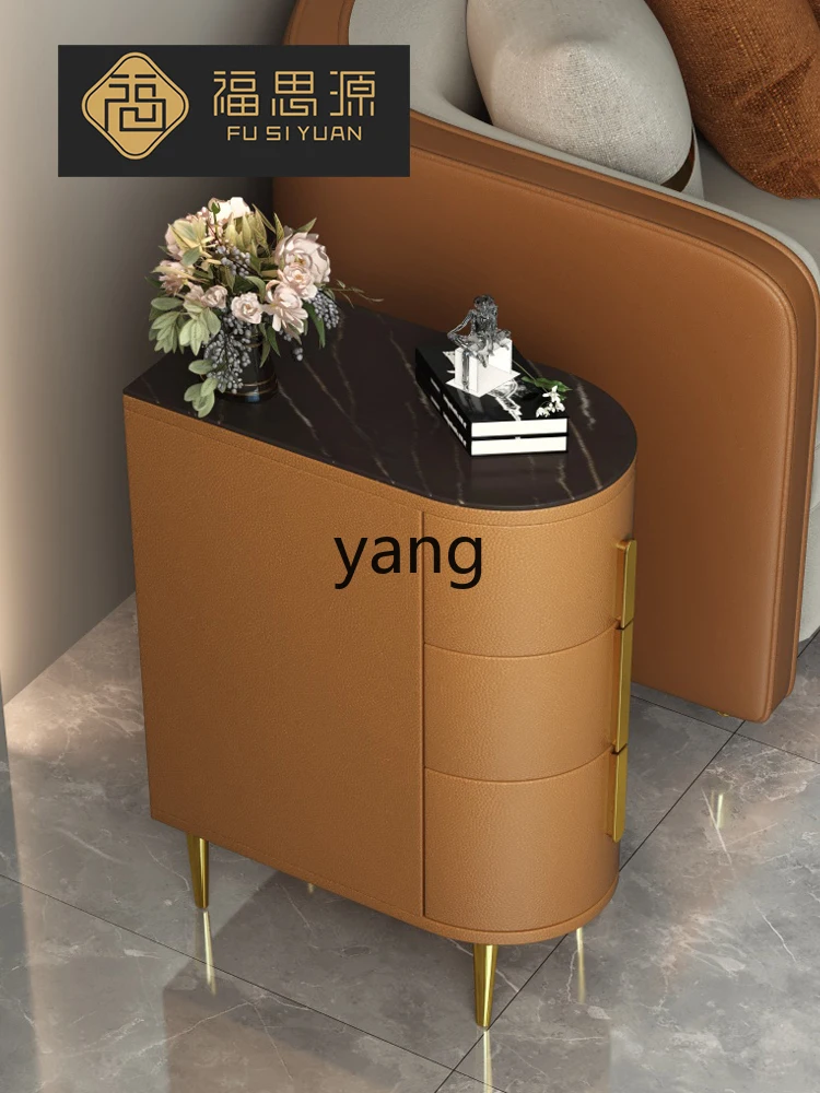 LH side sofa table creative corner rock slab side table living room narrow side cabinet bedroom bedside table simple