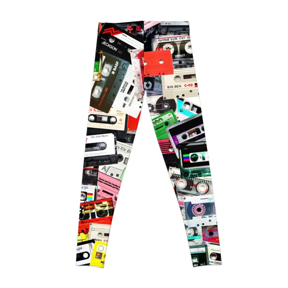 cassette tape Leggings leggins push up woman sporty woman gym yoga pants