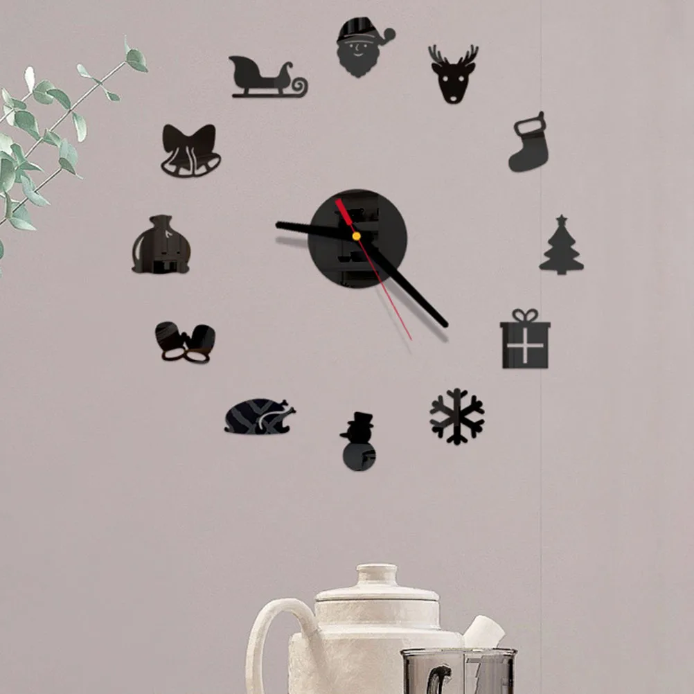 

1Pcs Christmas Acrylic Wall Clock Creative DIY Modern Silent Wall Hanging Clock Living Room Bedroom Office Decoration