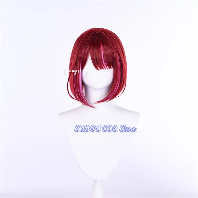 Oshi no KoMem-Cho Arima Kana Maid Ver. مجموعة ملابس خادمة القطة الأنيمي مع شعر مستعار بذيل الأذن لعيد الهالوين/الحفلة على الطراز الوردي اللطيف