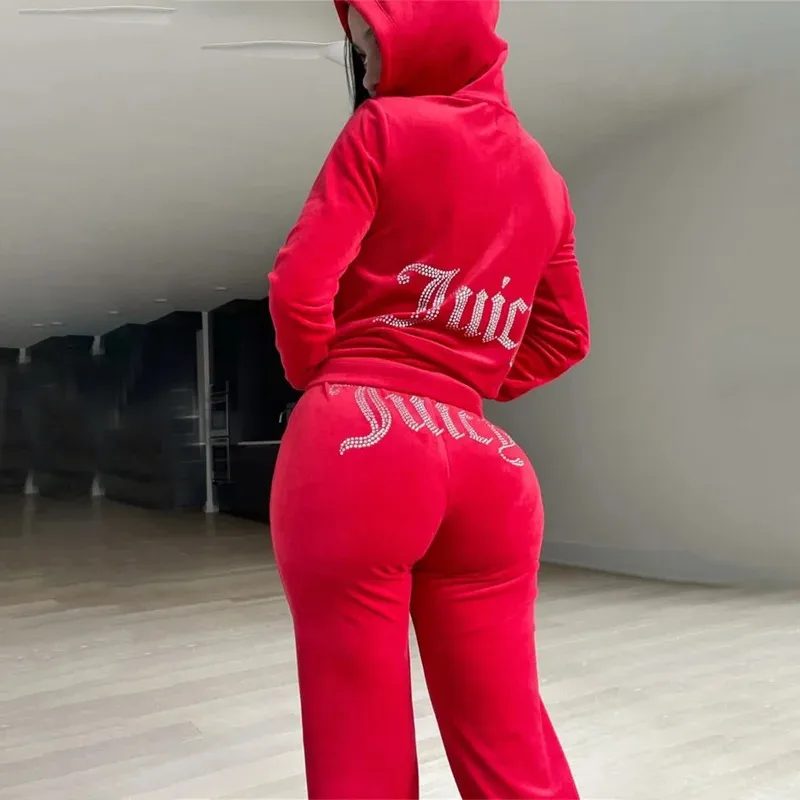 2025 New  Women's Casual Sports Suit Solid Color Letter Embroidery Long Sleeve Hooded Sweatshirt Loose-Fit Trousers ★ ★ ★