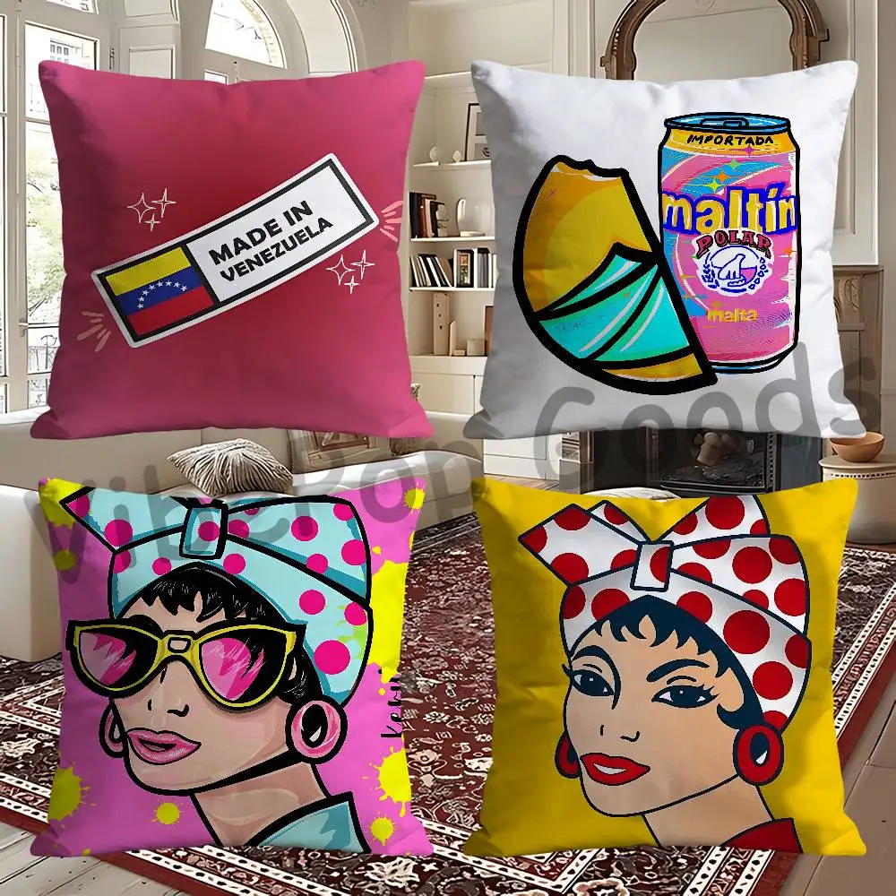 Venezuela Aesthetic Square Cushion Cover Weird Aesthetic Library Book Page Print Pillow Cover