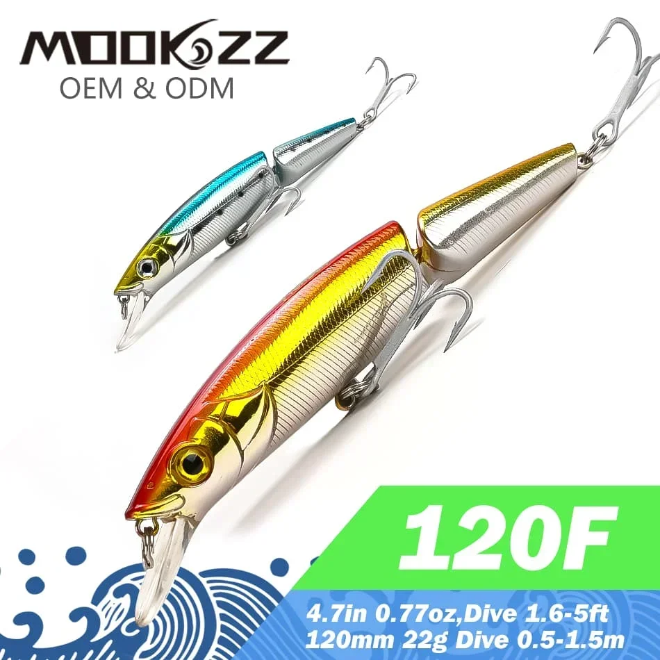 MOOKZZ Floating120mm 22g Best Price Floating Two sections Jerking bait  Fishing Lures Artificial Baits tackles