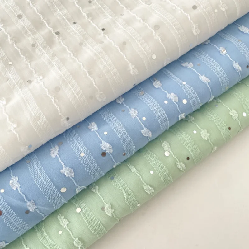 

Ins style chiffon sequined fabric for dress, throw pillow, tablecloth, diy handmade polyester fabric