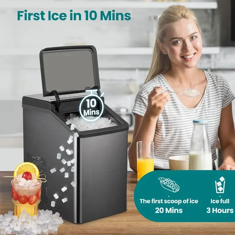 Gevi KNOVA V2.0 Gemi Nugget Ice Maker, Crushed Ice Makers Countertop with Self-Cleaning, Pellet Ice Machine