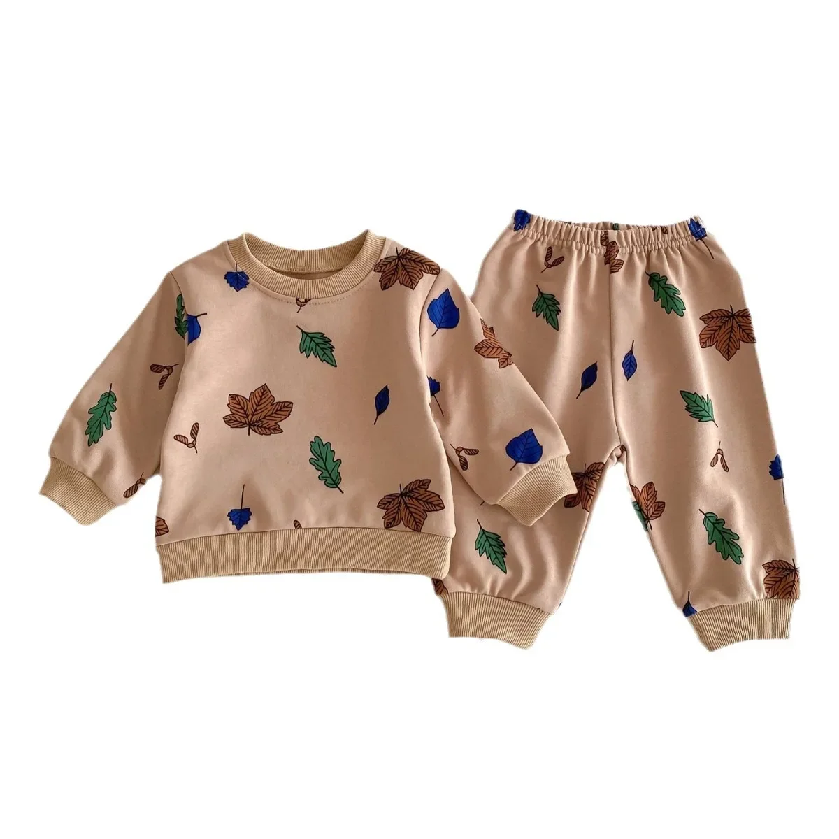 2024 Spring New in Kids Baby Girls Boys Active Clothes Set 2pcs Infant Print Sweatshirt+pants Toddler Cotton Clothing 3M-4Y