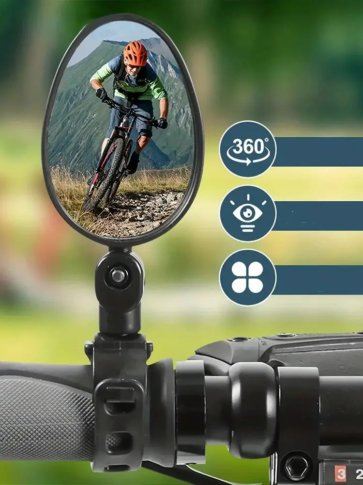 AliExpress NONE Bike Mirror 360 Degree Adjustable Rotatable Handlebar Mirror Wide Bycicle Accessories Cycling Rear View Mirror