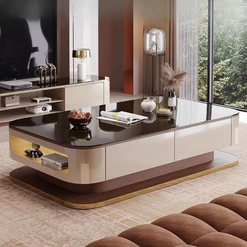 

High-end coffee table, new light luxury glass coffee table