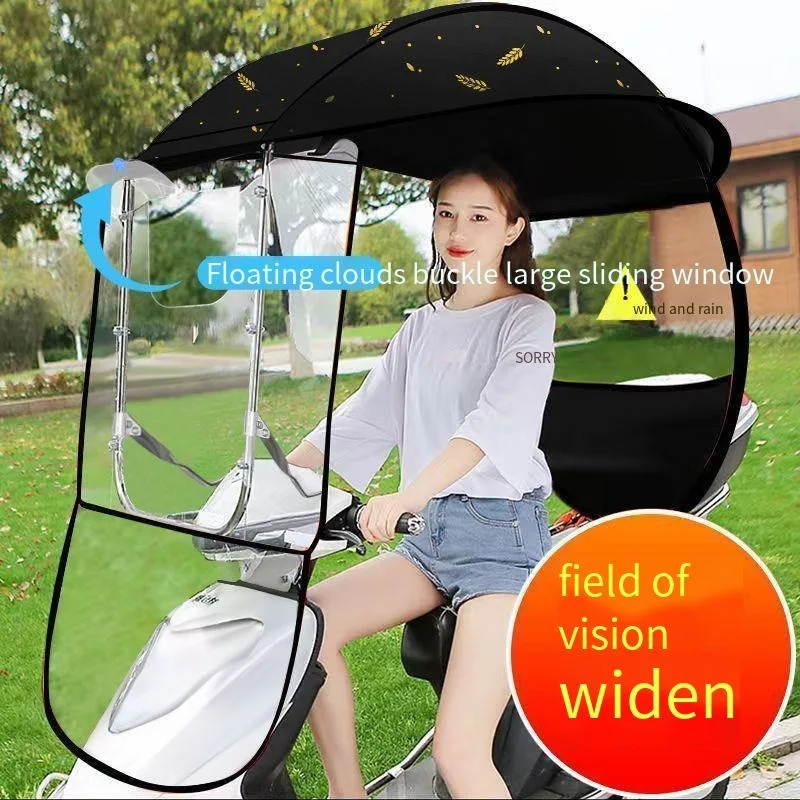 

2025 Hurricane-Proof E-Motorcycle Canopy 600D Oxford - UPF 50+ Sun & Rain Shelter w/Battery Windshield Cover