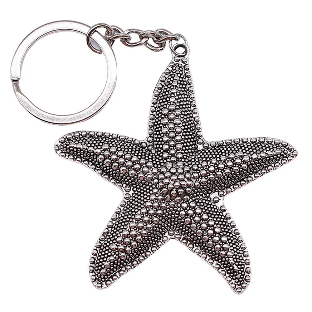Key Chain For Car Valentine'S Day Keychains 28Mm Ring Keychain Starfish Shell Turtle